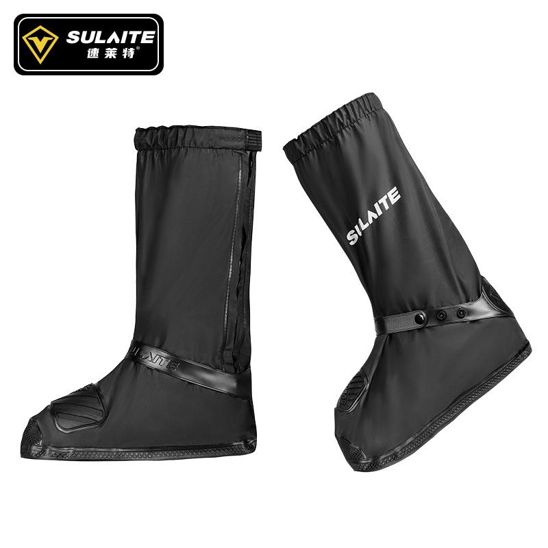 SULAITE Motorcycle Rain Boots Waterproof Shoe Cover Reflective Cycling Shoe Protection Reusable Motorcyclist Protective Gear S