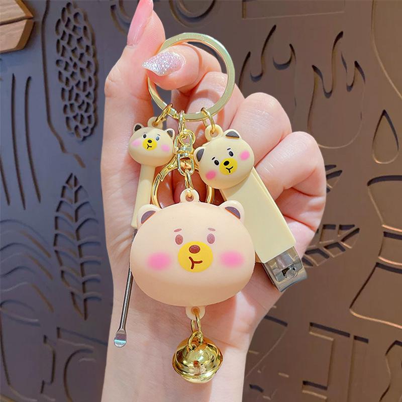 Cute Cartoon Panda Nail Scissors Ear Spoons Keychain Pendant Car Bag Key Chain Pendant Couple Small Gifts