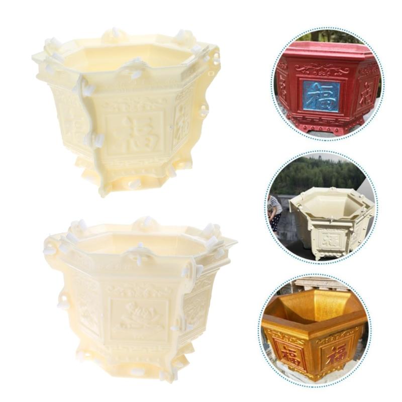 Plastik Sechseckige Pflanzgefäßformen Zement Ton Formen Runde Schüssel Form Hausdekorationen für Zuhause Beton Blumentöpfe Formen