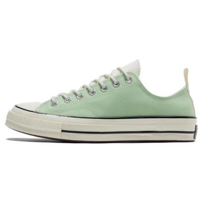 1970s Simple Daily Low Top Canvas Shoes Unisex Sneakers Light-Blue White A06077C