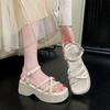 Versatile Summer Roman Shoes Outerwear Skirt Sandals Women's Platform with Super Fire Internet Celebrity New Word Small Man 2025