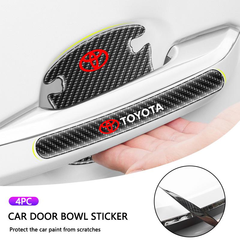 Car Door Handle Bowl Sticker Protector Auto Handle Anti-collision Strip For Toyota 86 Corolla Prius YARiS Hilux CHR SUPRA RAV4