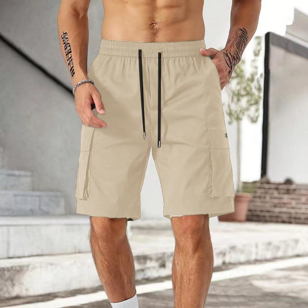 Men's Casual And Fashionable Lace-up Lightweight And Breathable Sports Shorts. Men's Loose And Large-sized Multi-pocket Workwear Shorts.