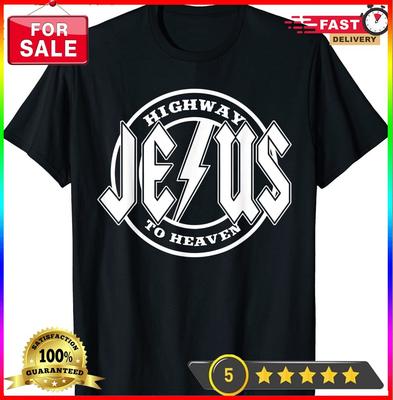 NEW LIMITED Retro Jesus Highway To Heaven Pray Catholic Faith Based Men T-Shirt Unisex T-Shirt