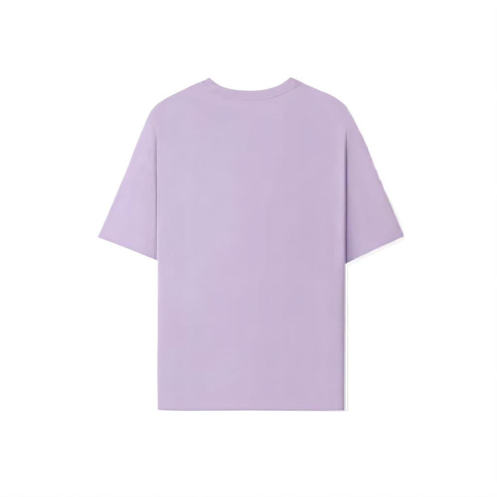 Skechers Fashion Casual Comfortable Versatile Short Sleeve Drop Shoulder T-Shirt Women Tops Lavender L225W185-00KC