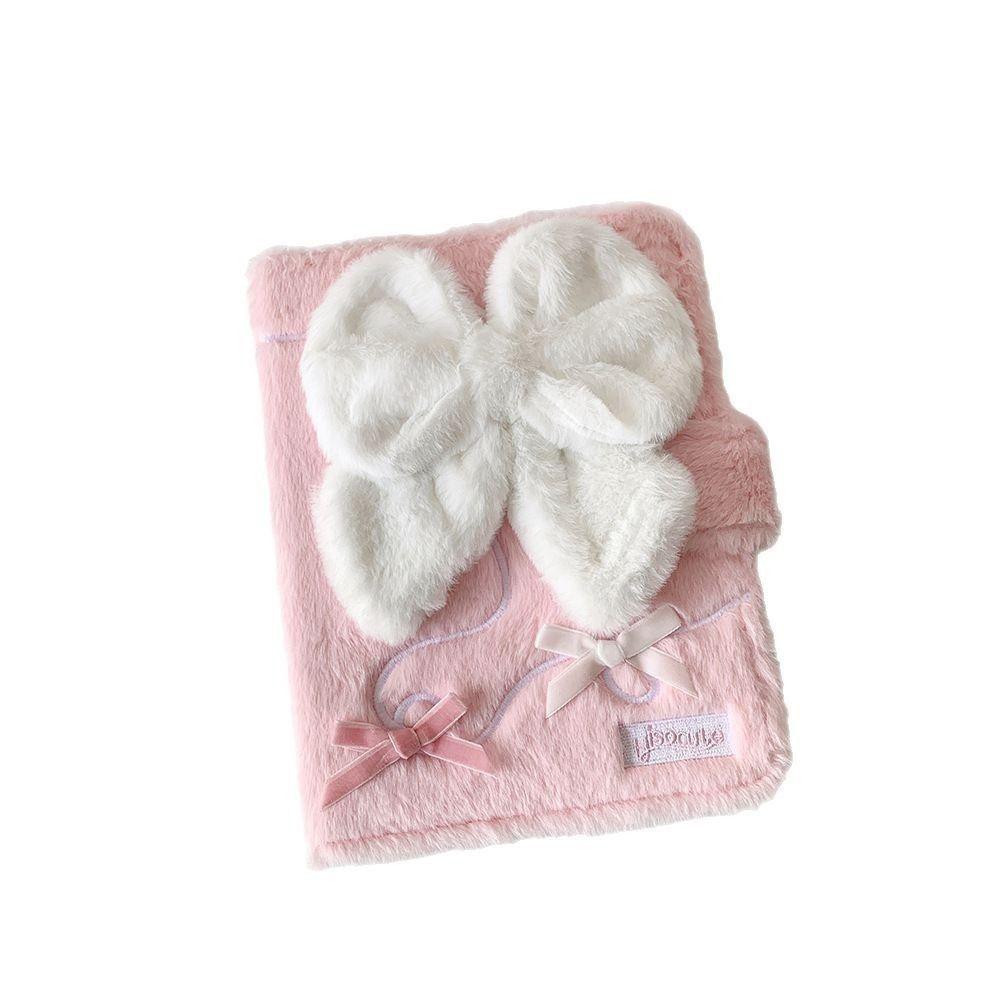 

Plush Photo Album Bowknot 3-inch Small Card Storage Binder Fun Gift Photocard Holder Student 2 Grids 02-10PCS Inner Bag