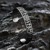 Viking Symbol Stainless Steel Retro Open Cuff Bangle Nordic Style C Bracelet