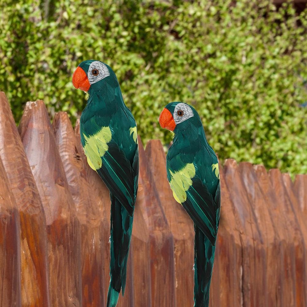 Beautiful Unique Simulation Parrot Decor Artificial Feather Bird Garden Landscape Decoration