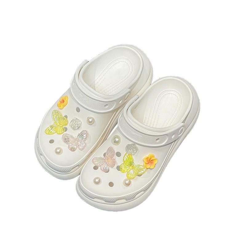 Transparent Butterfly Pearl Flower 3D Detachable Shoe Accessory