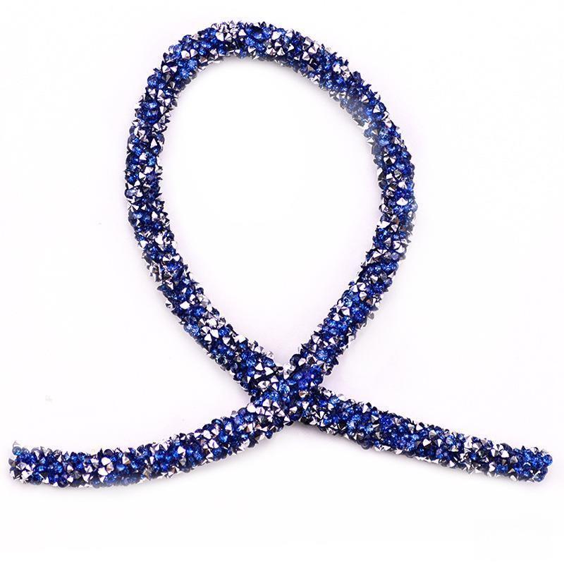 1Yard Rhinestone Tube Trim Resin Cord Sewing Chain for Clothing Shoe Headwear DIY Costume Decoration Applique Craft Accessories