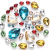 50pcs Hand-Sewn Water Drop Rhinestones: Colored Crystal Glass for DIY Wedding Dress and Clothing Accessories