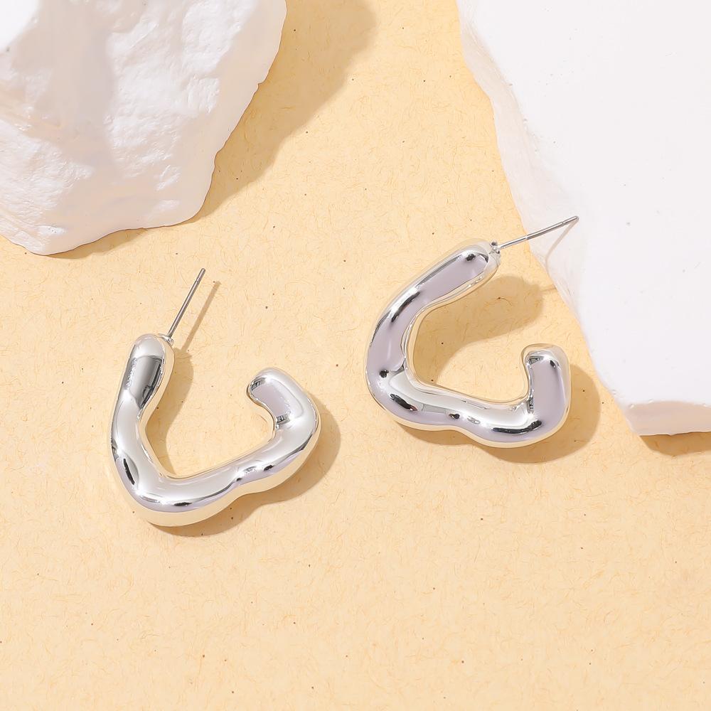 Geometric Personality Fashion Stud Earrings Ins European and American Acrylic Gold-plated Stud Earrings Set