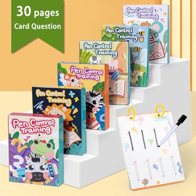 Toddlers Pen Control Books Montessori Learning Toys Tracing Writing Painting Wipe Off Activity Workbook Parish Educational Toys
