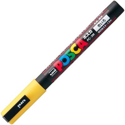 Mitsubishi Pencil Uni Posca Sign Fine Round Packung mit 10 Wasserbasierten Stiften, Spitze, Spitze, Gelb, PC3M.2,