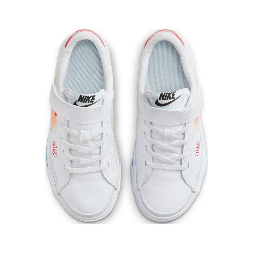 Nike Court Legacy Bequeme Rutschfeste Stoßdämpfung Low-Top Kinder Skateschuhe Kinder Sneaker Weiß Rot FB7777-100