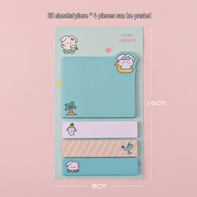 Cartoon Heart Sticky Notes for Students - Girly Index Stickers for Office & Messages