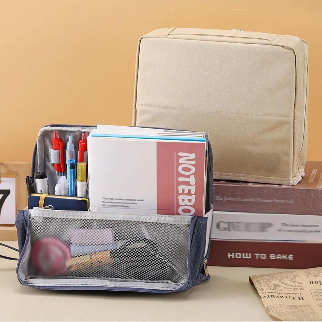 Travel Portable Large Capacity Double Opening Cosmetic Bag Women's Toiletry Storage Bag Multi Layer Stationery Bag 2025 New