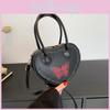 Trendy Heart-shaped Pu Leather Shoulder Bag For Women Fashionable Bow Design