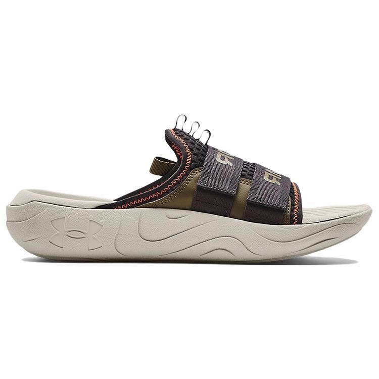 Under Armour Alpha Dämpfung Bequeme EVA Gummi Sohle Pantoletten Unisex Sandalen Khaki 3025051-100