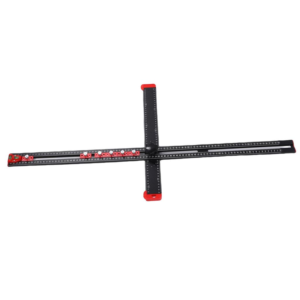 Drilling Positioning Ruler 90cm Adjustable T Square Multi Angle Marking Measuring Ruler with 2 Bubble Levels 6 Sliders