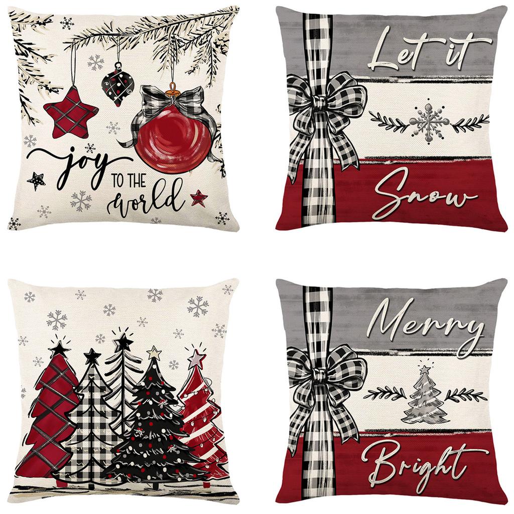 Popular Christmas Pillowcases for Holidays Santa Claus Linen Home Decoration Pillowcases