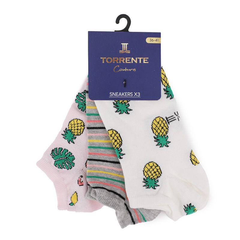 Ananas-Söckchen x3 Damen TORRENTE