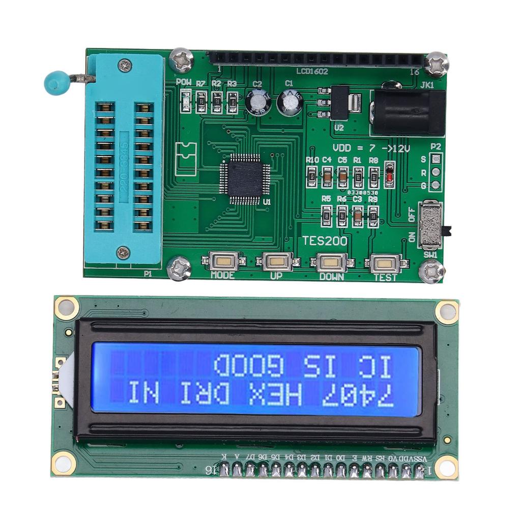 TES200 7-12VDC Integriertes Schaltungsmessgerät LED-Anzeige Schnelle Reaktion IC-Tester für 74 40 Serie