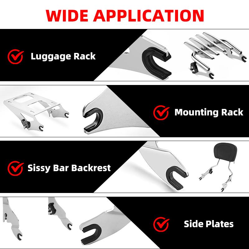2PCS / 4PCS Motorcycle Accessories Luggage Rack Side Panel Bracket Point Grommet Black For Harley Touring Softail Dyna Sportster