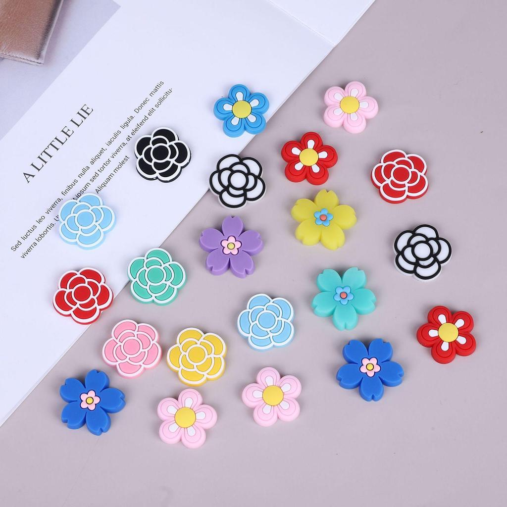 PVC Soft Rubber Hair Clips: DIY Cartoon Flower Series - Cherry Blossom & Camellia