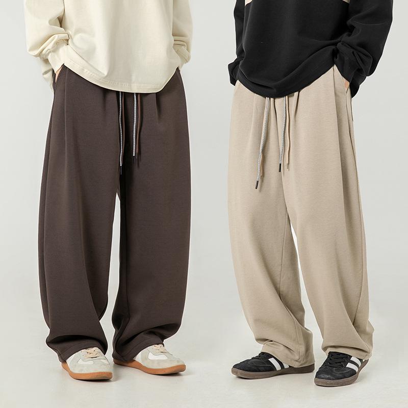 

Men s Outline Drape Casual Pants - Spring Double Drawstring Tapered Sweatpants XX-Large коричневий