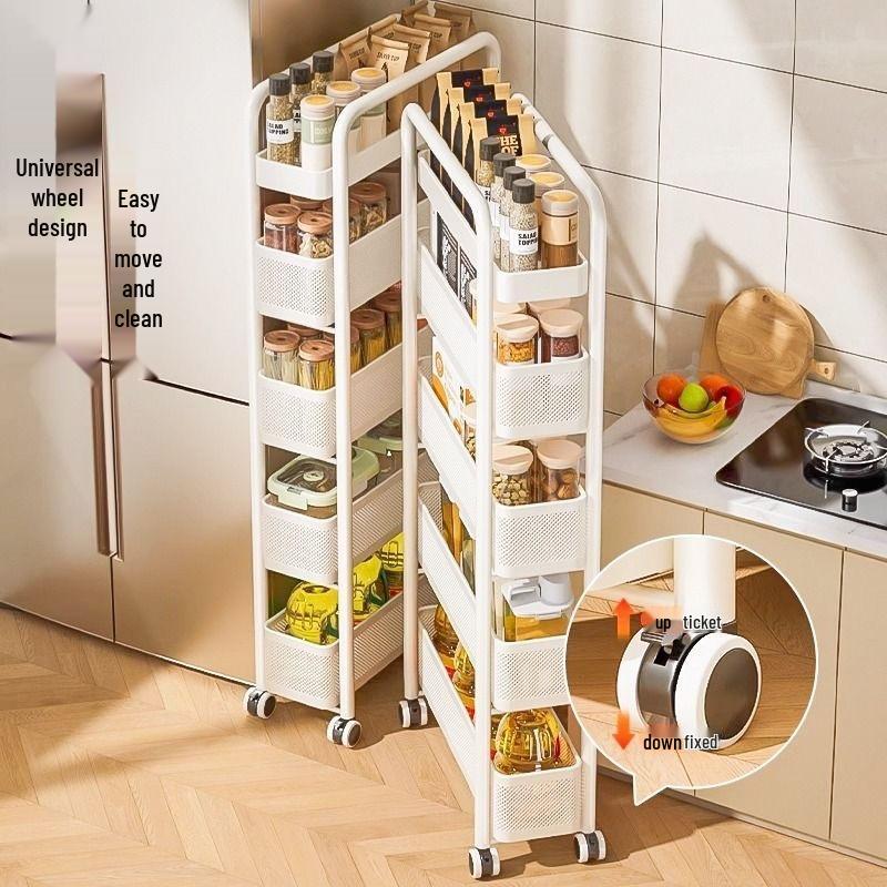 Narrow Gap Multi-Layer Storage Rack for Kitchen and Bathroom