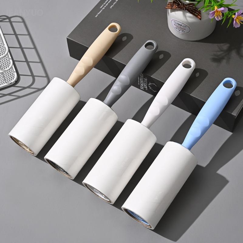 Portable Tearable Adhesive Roller with Handle Reusable Clothes Pet Hair Remover Brush Household Sticky Cleaning Tool Lint Roller
