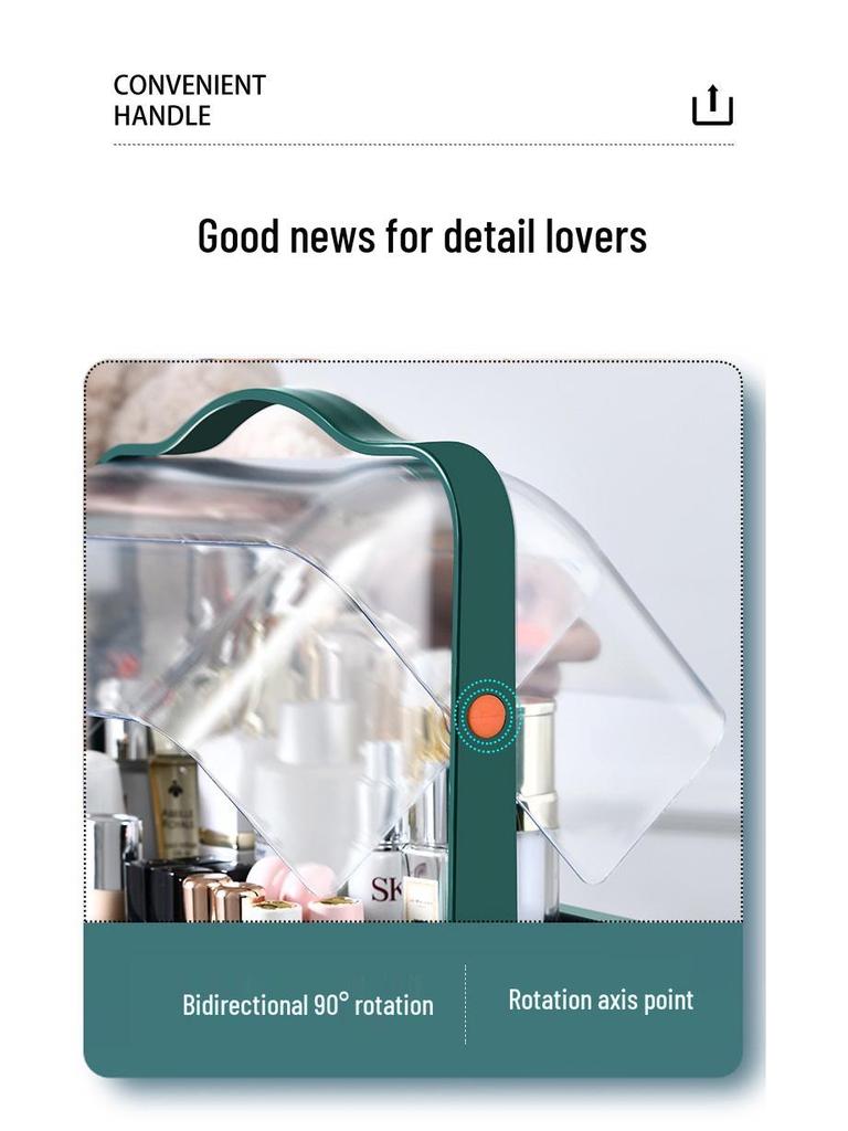 Compact Skincare Cosmetics Organizer: Handheld, Dustproof Drawer Rack for Desktop Storage