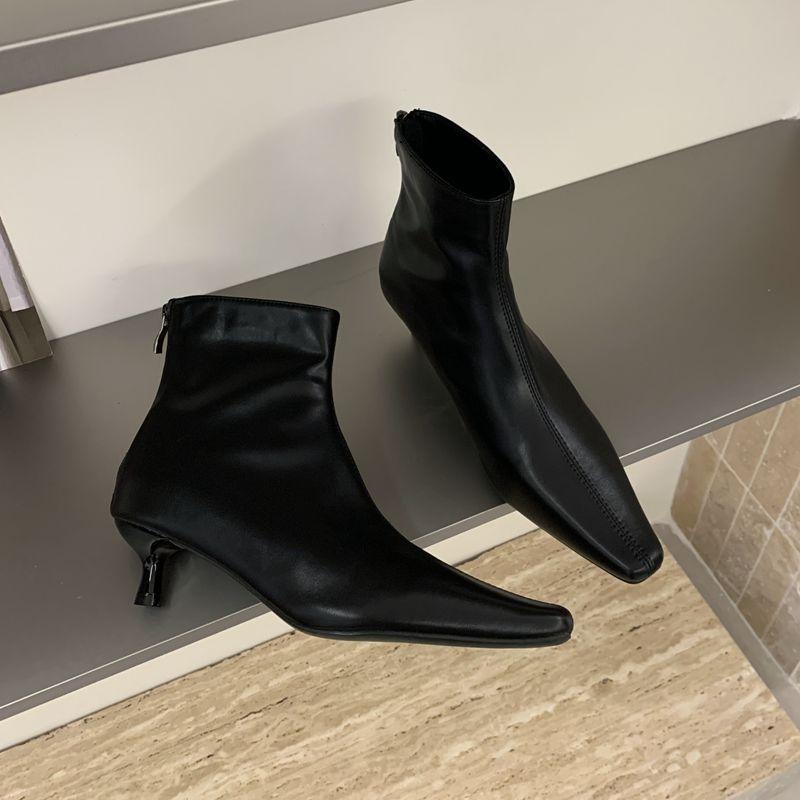 Fashion Bailamos Winter New Brand Women Ankle Boots Fashion Pointed Toe Ladies Elegant Chelsea Boots Shoes Thin Low Heel Dress Pumps