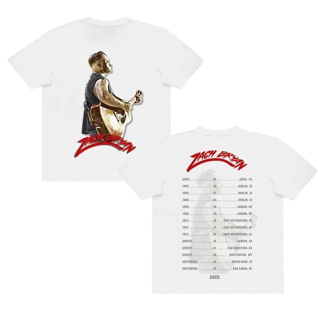 Zach Bryan Lightning Tour Quittin' Time MetLife 2sided T-shirt  Men's and women's same pure cotton streetwear  oversized t shirt