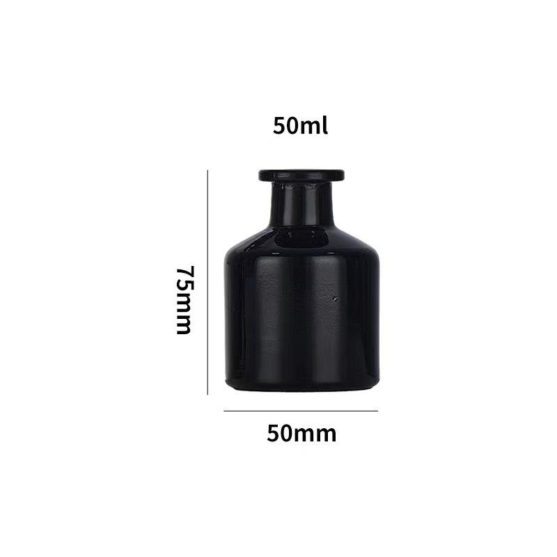 100ml Matte Black Aroma Diffuser Bottle with Free Glass Sample in Multi-color, Flameless Design