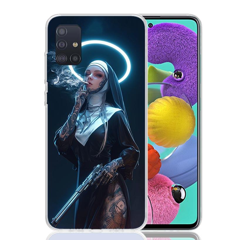 Dark Demon Nun Phone Case for Samsung Galaxy A52 A51 A50S A12 A22 A32 A72 A10S A30S A31 A71 Note 20 Ultra 10 Plus S10 Galaxy A52