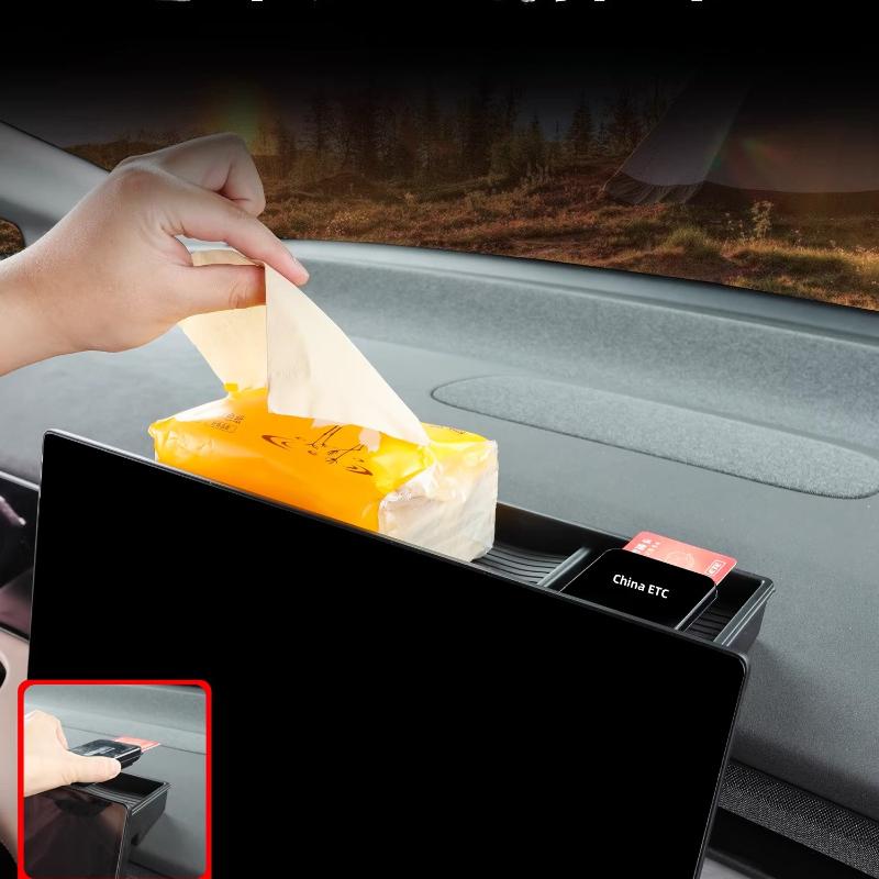 For Xpeng X9 2025 2026 Center Console Screen Rear Storage Box Dashboard Behind Organizer Tray Armrest Phone Holder Accessories