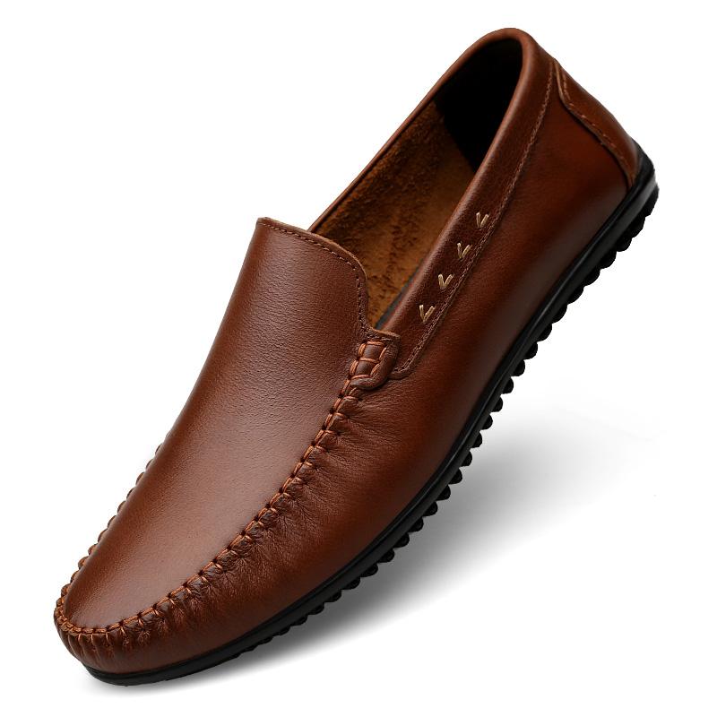 Fashion New Spring Casual Genuine Leather Suede Loafer Shoes Mens Soft Trends Shoes Business Dating Loafers Formal Party Shoes Big Size