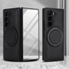 PU Leather Cases for Samsung Galaxy Z Fold 7/6/5/4/3 Built-in Screen Protector Cover Magnetic 360 Rotatable Ring Stand Holder
