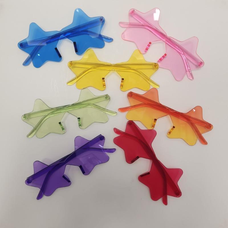 New Borderless Five-Pointed Star Sunglasses Women'S Brand Designer Candy Color Sun Glasses Men'S Outdoor Hip-Hop Eyewear Uv400