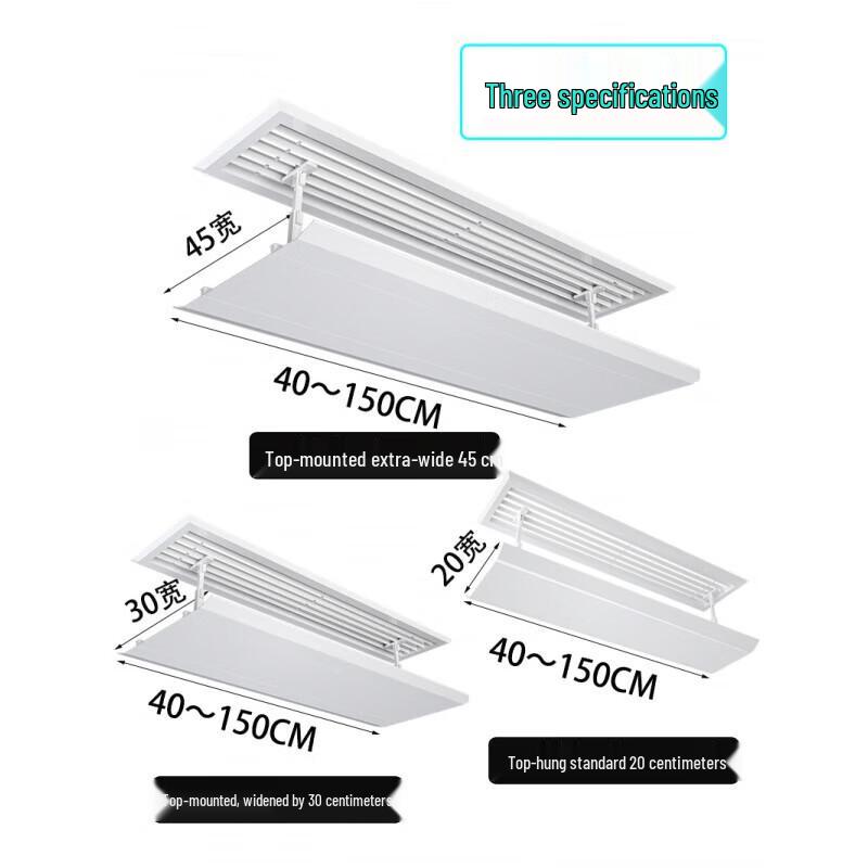 Adjustable Central AC Air Deflector for Ceiling Duct Outlets