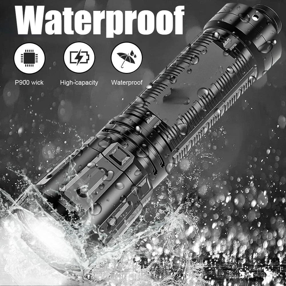 Powerful Led Flashlight Waterproof LED Flashlights USB Rechargeable Torch Lantern For Camping Hiking Outdoor Lighting Light