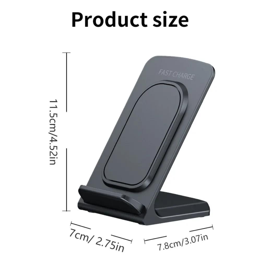Desktop Phone Wireless Charger Holder Stand For iPhone 17 16 15 14 13 12 Pro Max Samsung S25 S24 Xiaomi Fast Charging Station
