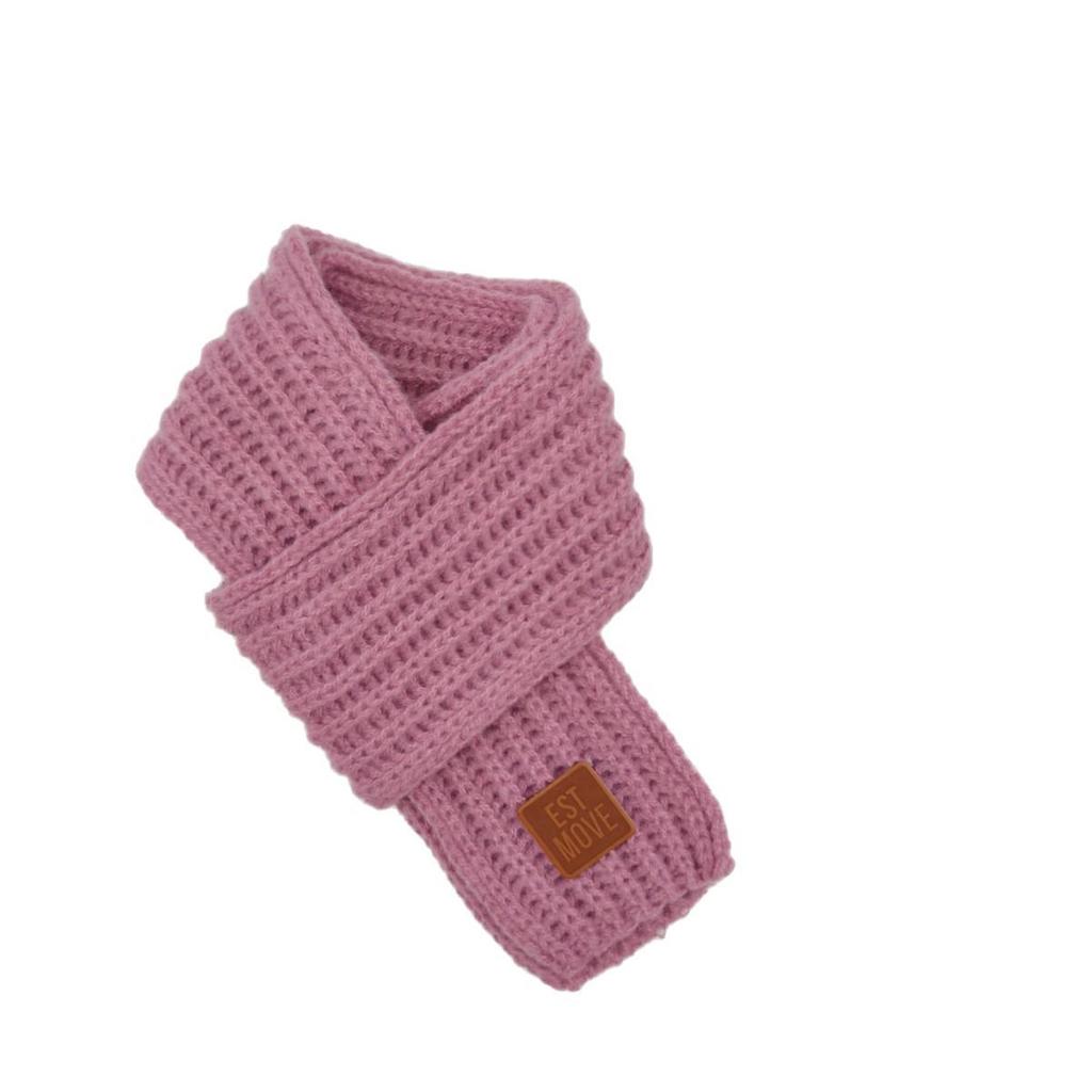 Children's Autumn & Winter Warm Knit Scarf, Versatile Solid Color, Korean Style Neck Warmer for Boys & Girls