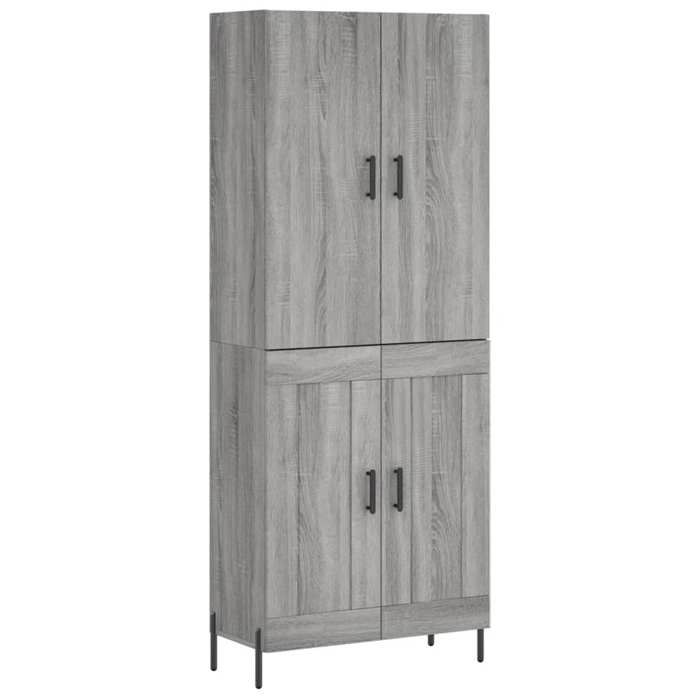 Buffet haut - Maison Exclusive Sonoma gris - Bois d'ingénierie - Pieds métal - 69,5x34x180 cm