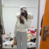 Women's Waist-tight Short Padded Coat, Winter Korean Style Faux Fur Collar Slim Thick Warm Cotton Outerwear