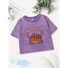 Summer Cotton Crop Tops Womens A Basket Of Fresh Strawberries Prints Washed T-Shirt Fit O-Neck Tees Y2K Clothes