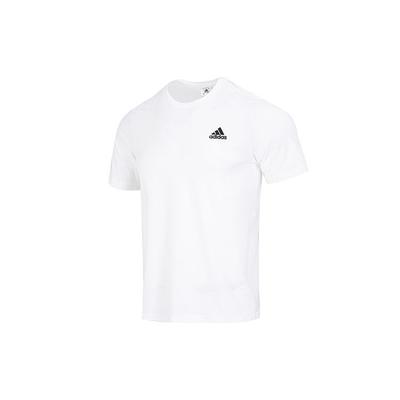Logo Print Lässiges Sport Rundhals Kurzarm T-Shirt Herren Tops Weiß IC9286