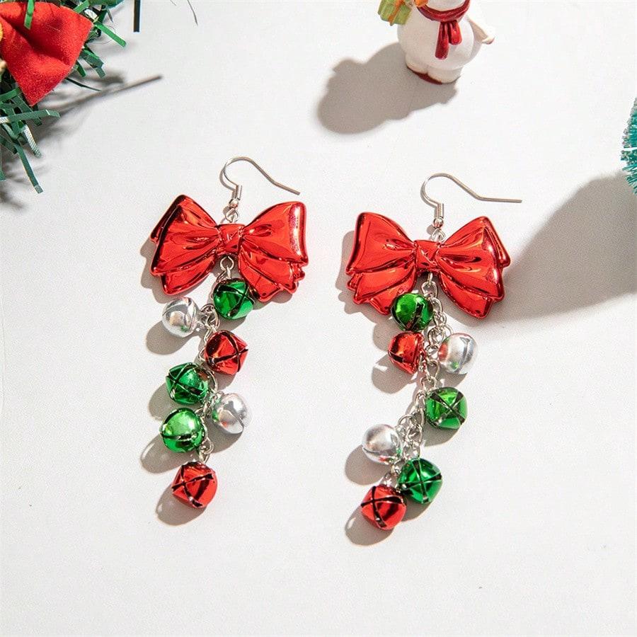 Colorful Bell Hook Earrings, Bow Design, Creative Earrings, Women'S Style.